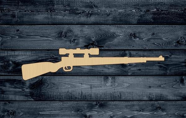 Rifle Gun Hunting Weapon Wood Cutout Silhouette Blank Unpainted Sign 1/4 inch thick