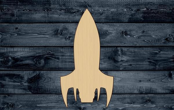 Rocket Spaceship Wood Cutout Shape Silhouette Blank Unpainted Sign 1/4 inch thick
