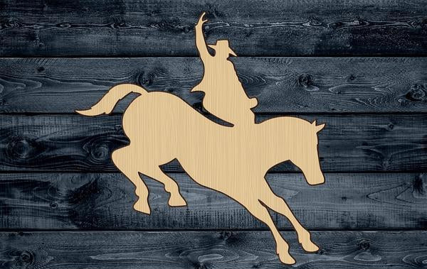 Rodeo Buck Horse Animal Wood Cutout Silhouette Blank Unpainted Sign 1/4 inch thick