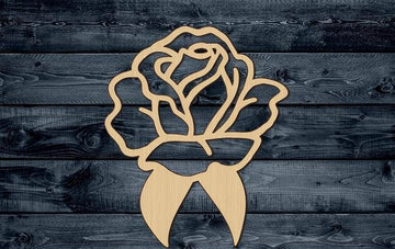 Rose Flower Garden Wood Cutout Shape Silhouette Blank Unpainted Sign 1/4 inch thick