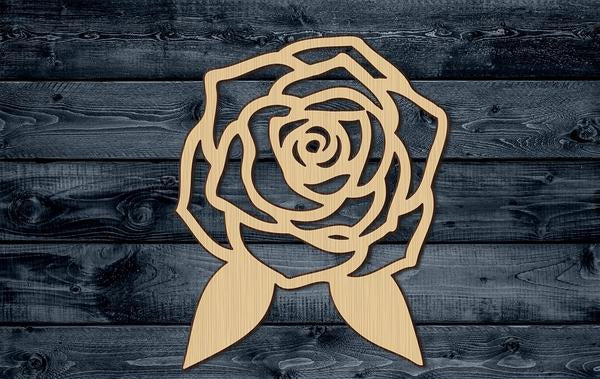 Rose Flower Garden Wood Cutout Shape Silhouette Blank Unpainted Sign 1/4 inch thick