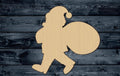 Santa Bag Sack Christmas Wood Cutout Shape Silhouette Blank Unpainted Sign 1/4 inch thick