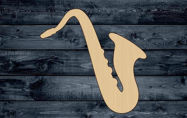 Saxophone Instrument Music Wood Cutout Silhouette Blank Unpainted Sign 1/4 inch thick