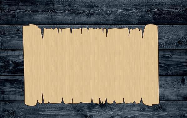Scroll Paper Ancient Old Wood Cutout Shape Blank Unpainted Sign 1/4 inch thick