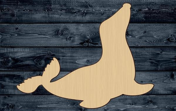Seal Ocean Sea Shape Silhouette Blank Unpainted Wood Cutout Sign 1/4 inch thick