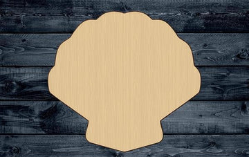 Seashell Silhouette Shape Blank Unpainted Wood Cutout Sign 1/4 inch thick