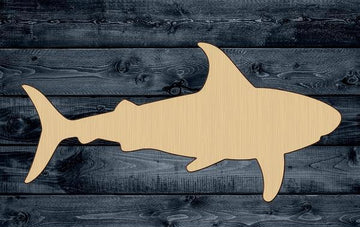 Shark Fish Ocean Wood Cutout Shape Silhouette Blank Unpainted Sign 1/4 inch thick