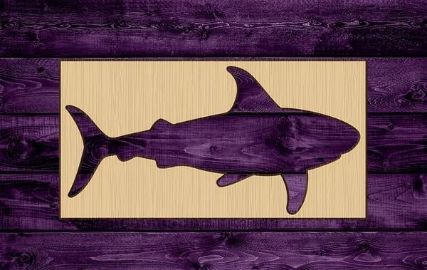 Shark Fish Ocean Wood Cutout Shape Silhouette Blank Unpainted Sign Stencil 1/4 inch thick