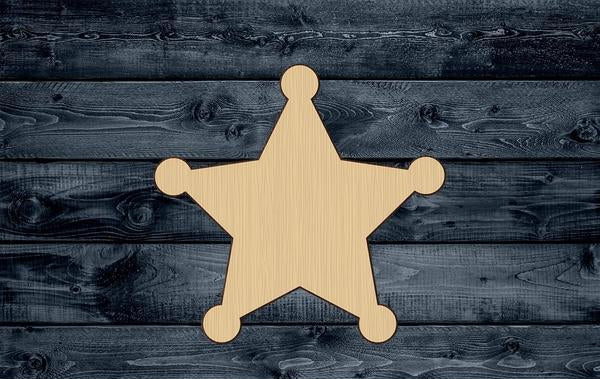 Sheriff Badge Wood Cutout Shape Silhouette Blank Unpainted Sign 1/4 inch thick