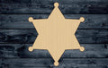Sheriff Badge Wood Cutout Shape Silhouette Blank Unpainted Sign 1/4 inch thick