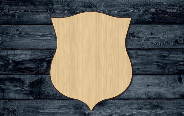 Shield Badge Police Wood Cutout Shape Silhouette Blank Unpainted Sign 1/4 inch thick