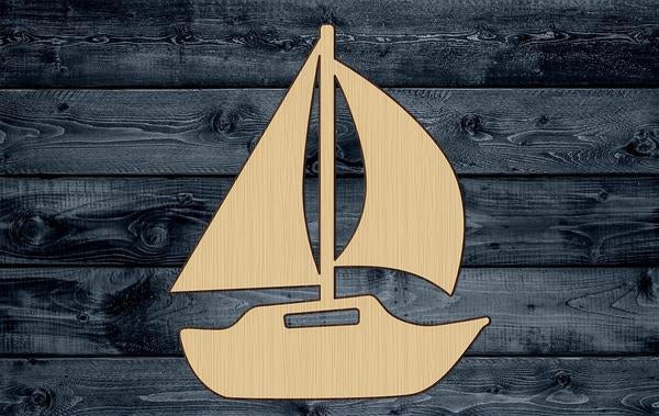 Ship Sail Silhouette Shape Blank Unpainted Wood Cutout Sign 1/4 inch thick