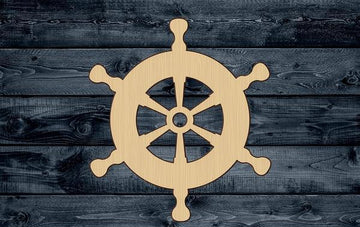 Ship Wheel Wood Cutout Shape Silhouette Blank Unpainted Sign 1/4 inch thick