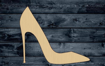 Shoe High Heel Women Wood Cutout Shape Silhouette Blank Unpainted Sign 1/4 inch thick