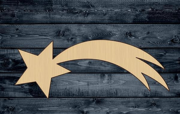 Shooting Star Comet Wood Cutout Shape Silhouette Blank Unpainted Sign 1/4 inch thick