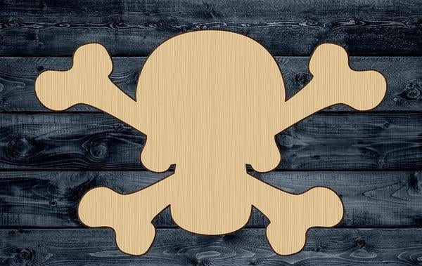 Skull Bones Halloween Scary Wood Cutout Shape Silhouette Blank Unpainted Sign 1/4 inch thick