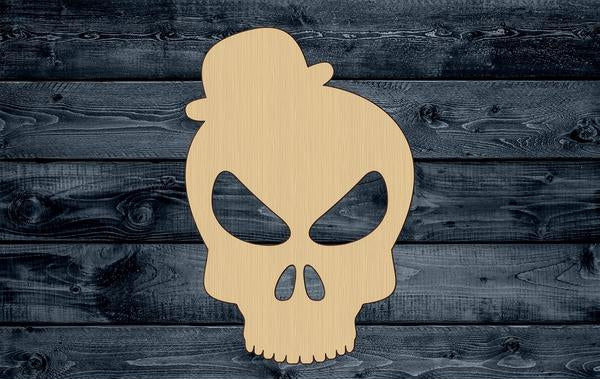 Skull Man Halloween Wood Cutout Shape Silhouette Blank Unpainted Sign 1/4 inch thick