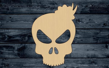 Skull Woman Halloween Wood Cutout Shape Silhouette Blank Unpainted Sign 1/4 inch thick