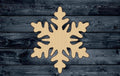 Snowflake Wood Cutout Shape Silhouette Blank Unpainted Sign 1/4 inch thick