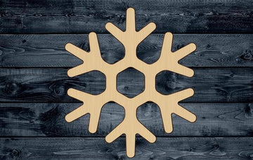 Snowflake Wood Cutout Shape Silhouette Blank Unpainted Sign 1/4 inch thick