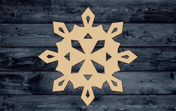Snowflake Wood Cutout Shape Silhouette Blank Unpainted Sign 1/4 inch thick