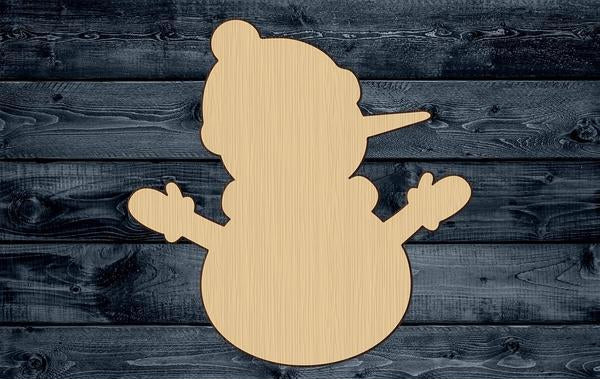 Snowman Winter Cap Mitten Shape Silhouette Blank Unpainted Wood Cutout Sign 1/4 inch thick