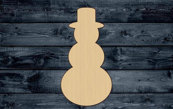 Snowman Winter Wood Cutout Shape Silhouette Blank Unpainted Sign 1/4 inch thick