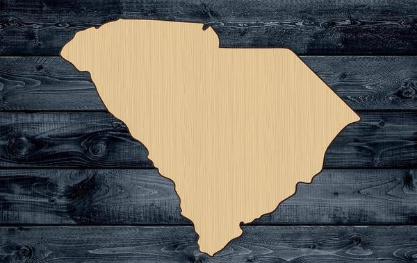 South Carolina State Wood Cutout Contour Silhouette Blank Unpainted Sign 1/4 inch thick