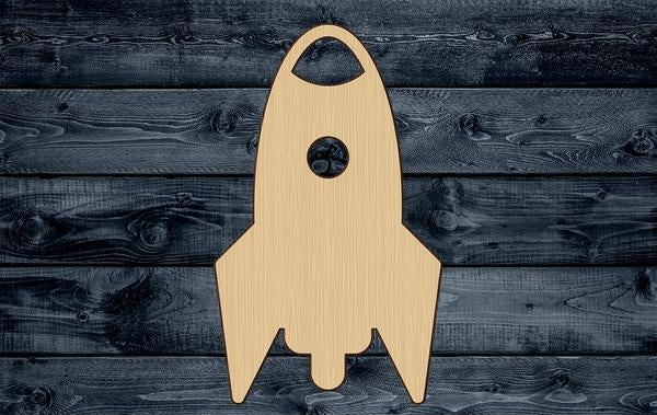 Spaceship Rocket Shape Silhouette Blank Unpainted Wood Cutout Sign 1/4 inch thick