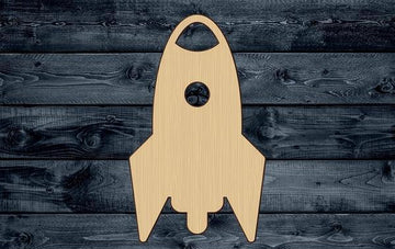 Spaceship Rocket Shape Silhouette Blank Unpainted Wood Cutout Sign 1/4 inch thick