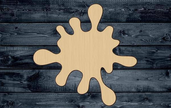 Splash Water Ink Wood Cutout Shape Silhouette Blank Unpainted Sign 1/4 inch thick