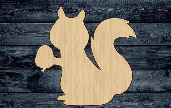 Squirrel Acorn Wood Cutout Shape Silhouette Blank Unpainted Sign 1/4 inch thick