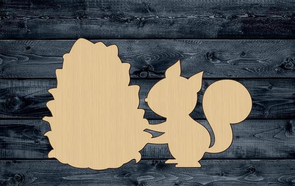 Squirrel Pine Cone Wood Cutout Shape Silhouette Blank Unpainted Sign 1/4 inch thick