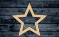 Star Outline Wood Cutout Unpainted Unfinished Shape Sign 1/4 inch thick