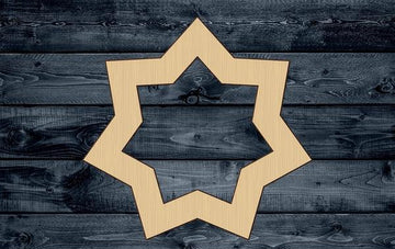 Star Outline Wood Cutout Unpainted Unfinished Shape Sign 1/4 inch thick