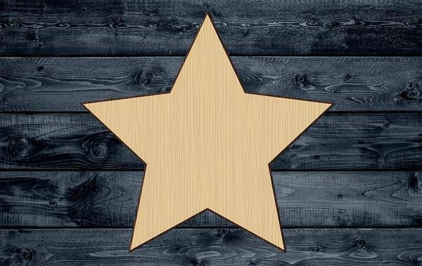Star Starfish Shape Wood Cutout Silhouette Blank Unpainted Sign 1/4 inch thick