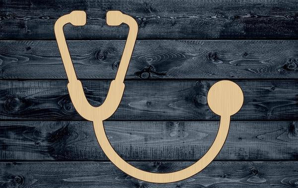 Stethoscope Medical Health Wood Cutout Silhouette Blank Unpainted Sign 1/4 inch thick