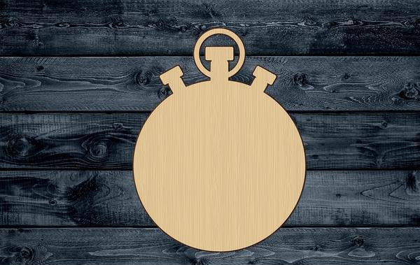 Stopwatch Timer Wood Cutout Shape Silhouette Blank Unpainted Sign 1/4 inch thick