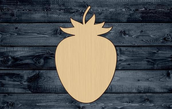 Strawberry Fruit Shape Silhouette Blank Unpainted Wood Cutout Sign 1/4 inch thick