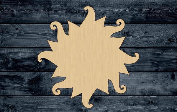 Sun Summer Beach Wood Cutout Silhouette Blank Unpainted Sign 1/4 inch thick