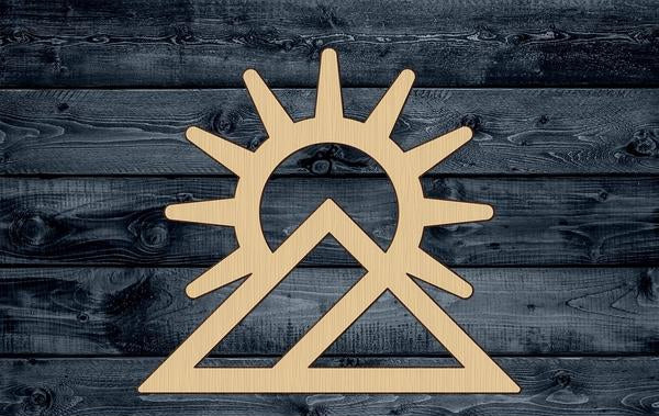Sun Summer Mountain Wood Cutout Silhouette Blank Unpainted Sign 1/4 inch thick