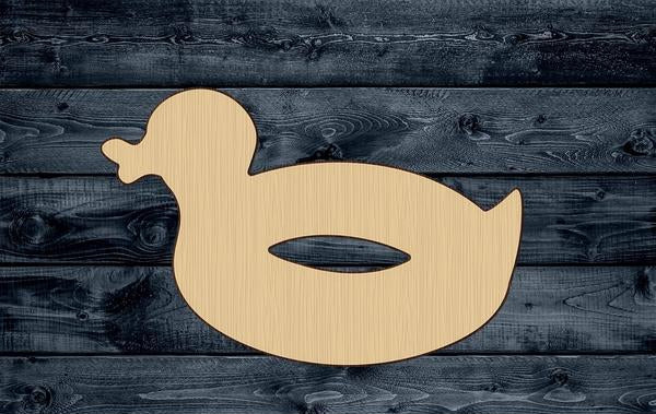 Swim Ring Duck Wood Cutout Shape Silhouette Blank Unpainted Sign 1/4 inch thick