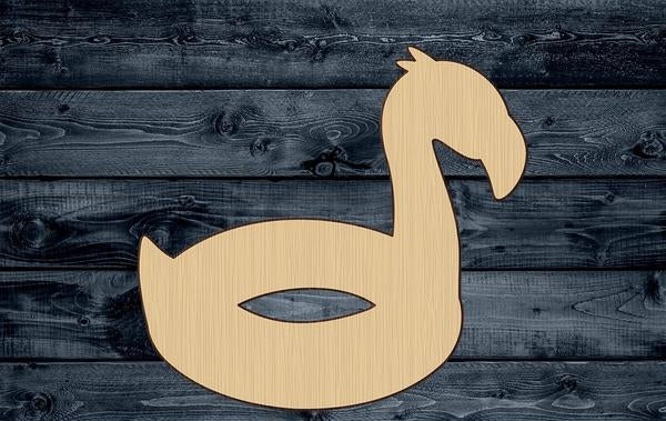 Swim Ring Flamingo Wood Cutout Silhouette Blank Unpainted Sign 1/4 inch thick