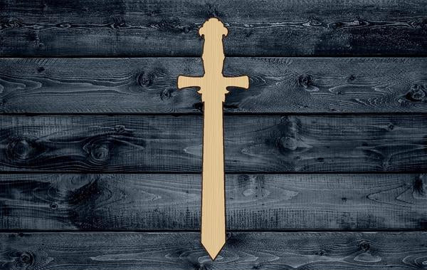Sword Dagger Weapon Wood Cutout Shape Silhouette Blank Unpainted Sign 1/4 inch thick