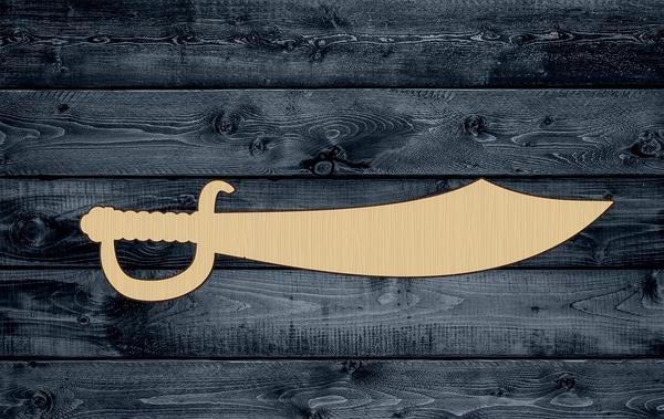 Sword Pirate Weapon Wood Cutout Silhouette Blank Unpainted Sign 1/4 inch thick