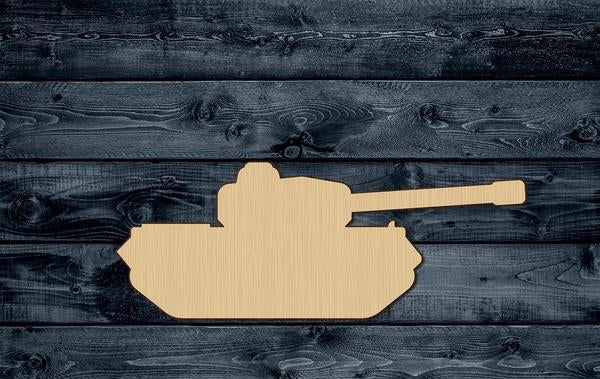 Tank Gun Weapon Wood Cutout Silhouette Blank Unpainted Sign 1/4 inch thick