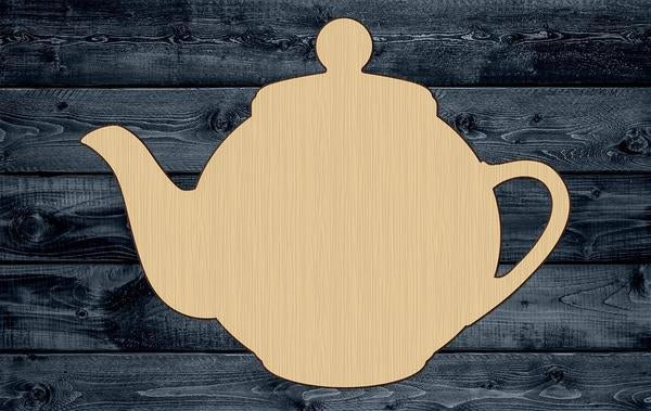 Tea Coffee Pot Shape Silhouette Blank Unpainted Wood Cutout Sign 1/4 inch thick