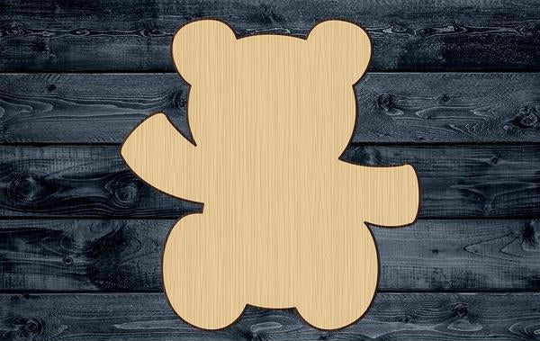 Teddy Bear Toy Wood Cutout Contour Silhouette Blank Unpainted Sign 1/4 inch thick