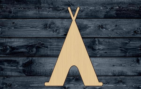 Tee Pee Tent Wood Cutout Shape Silhouette Blank Unpainted Sign 1/4 inch thick