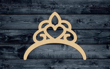 Tiara Wedding Princess Wood Cutout Shape Silhouette Blank Unpainted Sign 1/4 inch thick